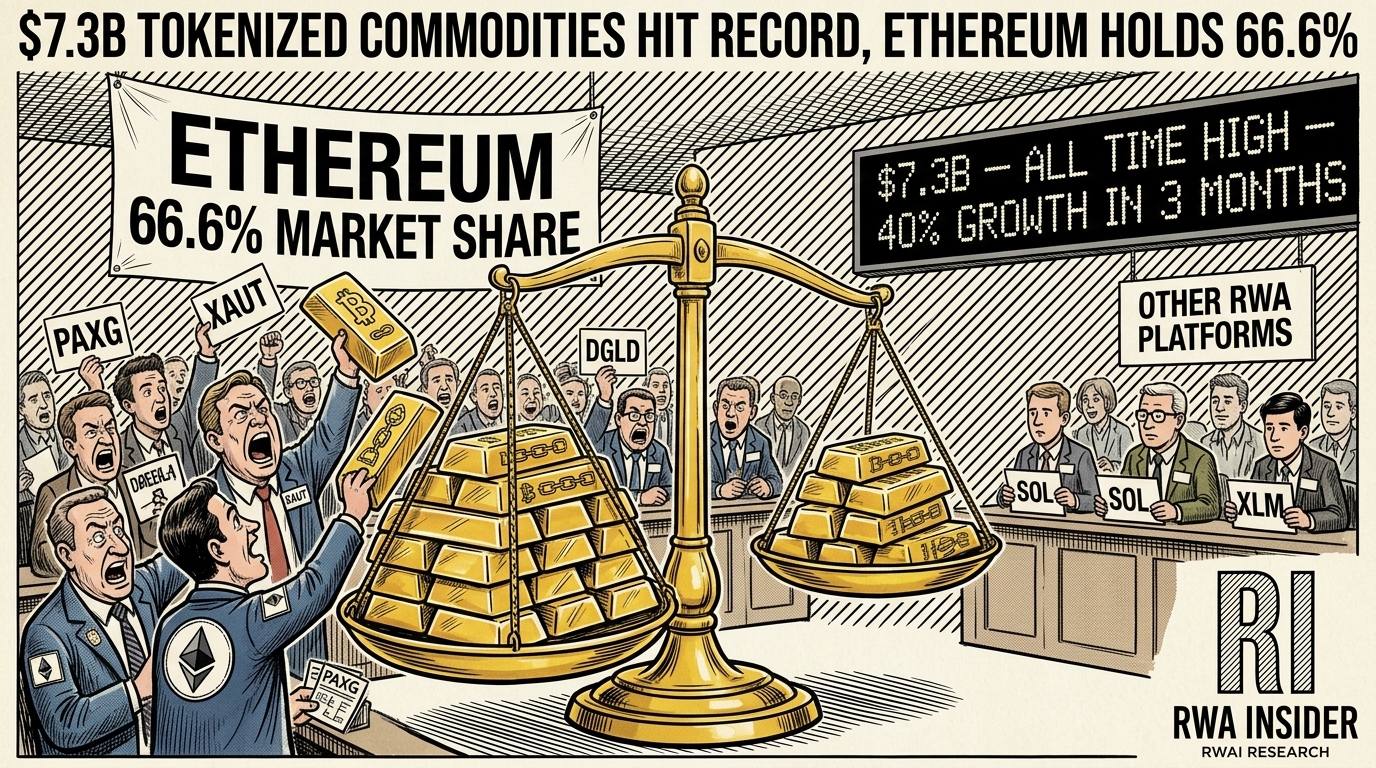 $7.3B Tokenized Commodities Hit Record, Ethereum Holds 66.6% | RWA Insider