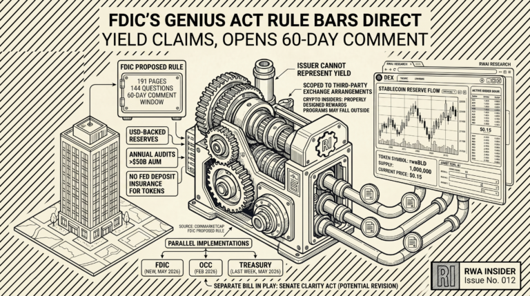 FDIC's GENIUS Act stablecoin rule proposes 191-page framework restricting direct yield claims, opens 60-day comment with 144 questions | RWA Insider