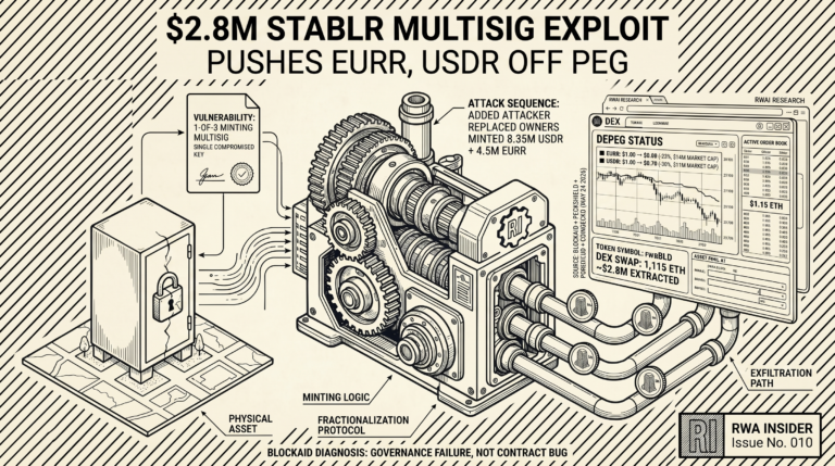 StablR multisig exploit drains $2.8M as EURR falls 23% and USDR falls 30% off peg on Ethereum and Solana | RWA Insider