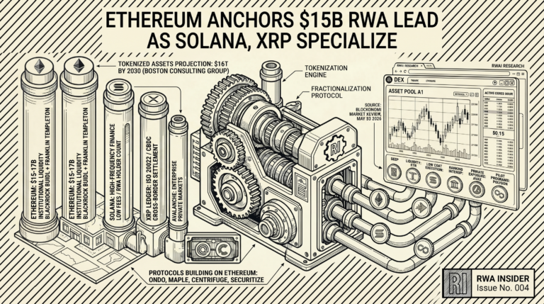 Ethereum anchors $15B RWA lead as Solana, XRP Ledger, Avalanche, and Polygon specialize across infrastructure lanes | RWA Insider