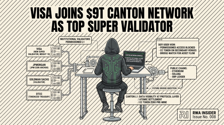 Visa joins Canton Network as Super Validator with maximum weight 10, anchoring $9 trillion in monthly on-chain institutional settlement | RWA Insider