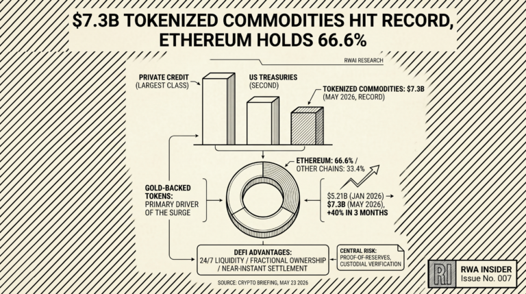 Tokenized commodities cross $7.3 billion record with Ethereum holding 66.6% share driven by gold-backed tokens | RWA Insider