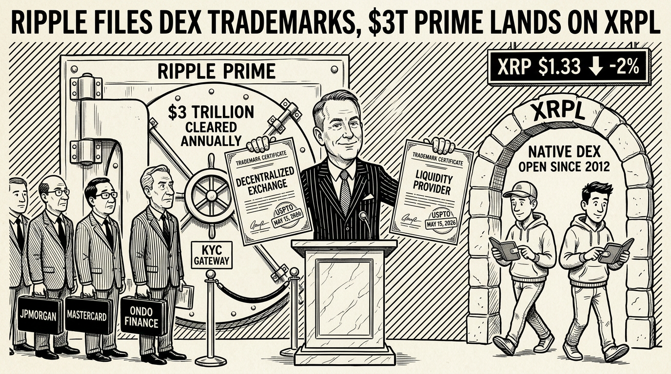 Ripple files USPTO trademarks for institutional DEX and liquidity provider services as $3T Ripple Prime lands on XRPL | RWA Insider