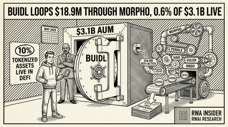 BUIDL fund holds $3.1B AUM with only $18.9M actively looping through Morpho, Pendle, and Aave DeFi protocols | RWA Insider