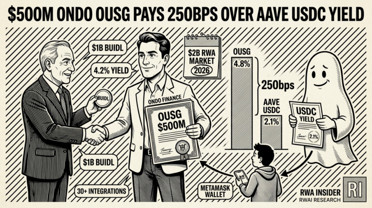 Ondo Finance OUSG crosses 500 million as tokenized US Treasury wrapper pays 250 basis points over Aave USDC yield | RWA Insider