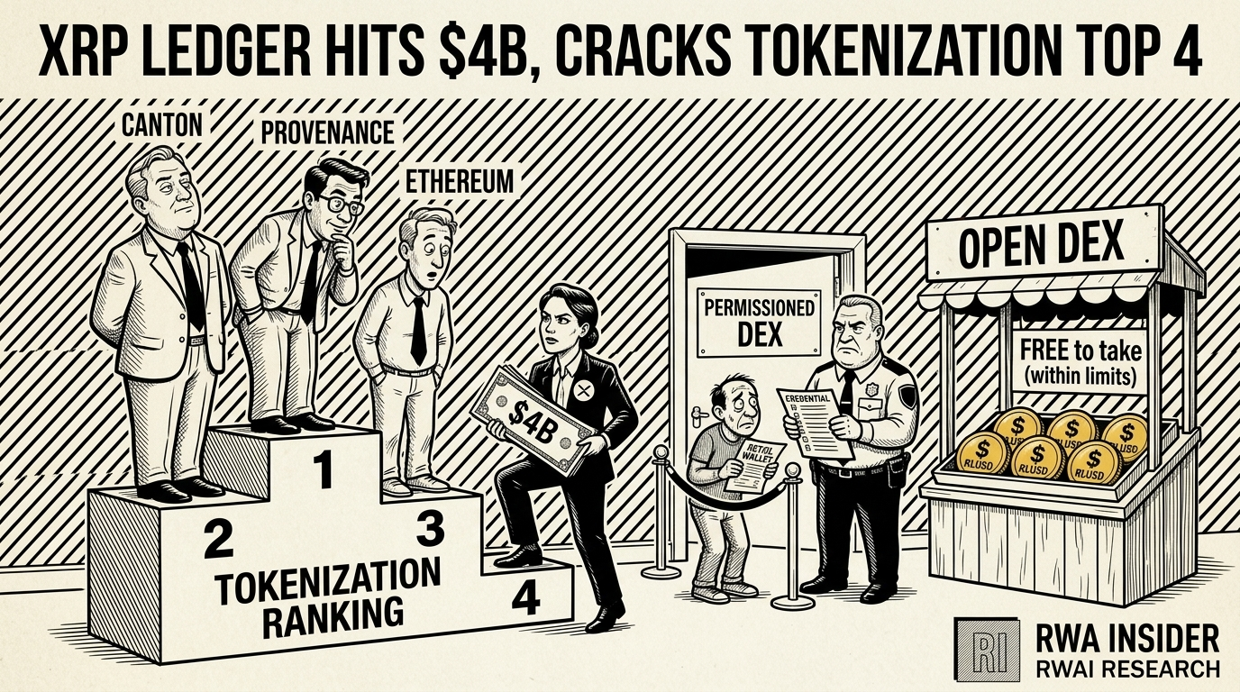 XRP Ledger climbs to fourth-largest tokenization network at $4 billion | RWA Insider