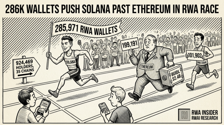 Solana runner leads Ethereum and BNB Chain carrying a 285,971 RWA wallets banner | RWA Insider