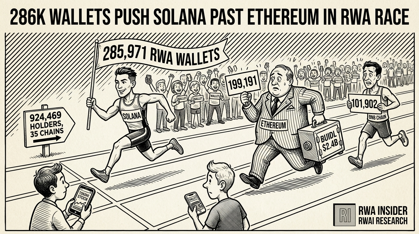 Solana runner leads Ethereum and BNB Chain carrying a 285,971 RWA wallets banner | RWA Insider