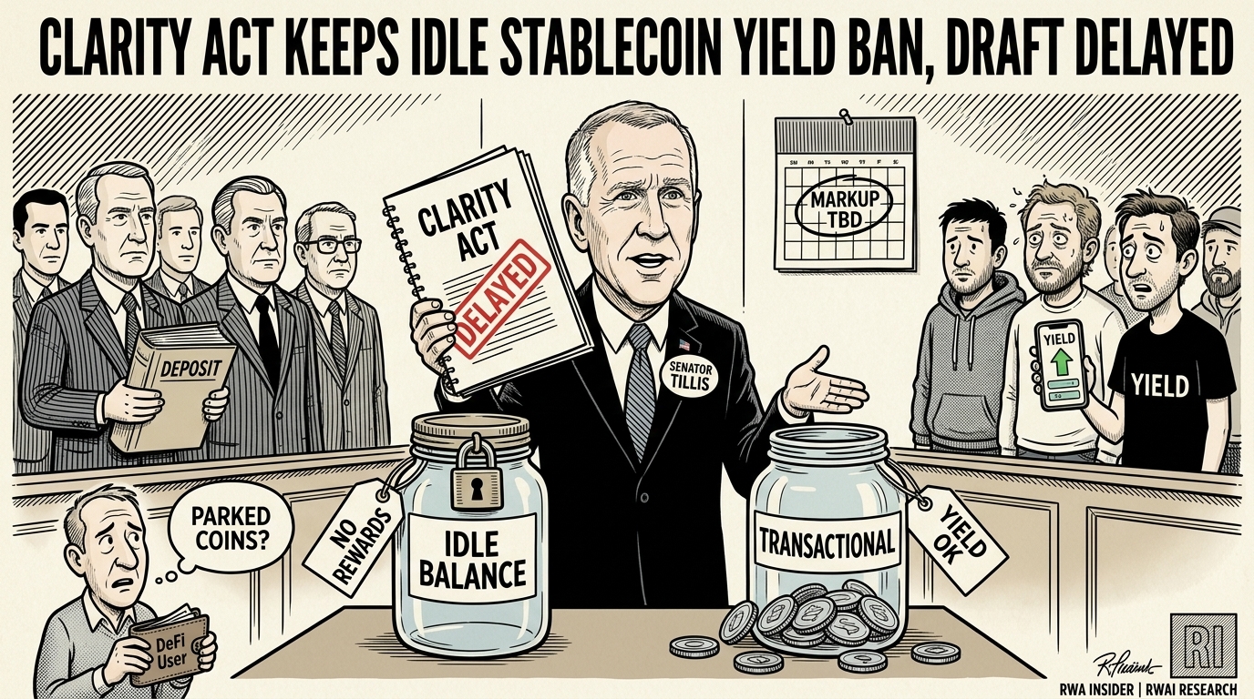 Senator weighs CLARITY Act stablecoin yield ban on idle balances | RWA Insider