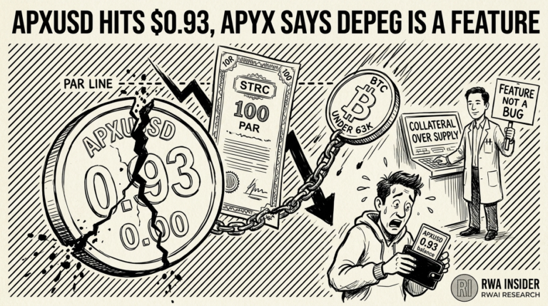 Apyx apxUSD stablecoin depegs to $0.93 on STRC equity risk | RWA Insider