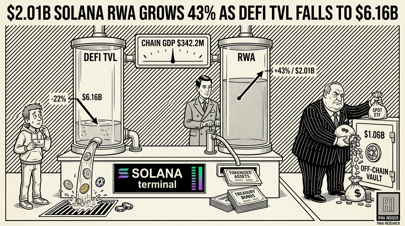 Solana's tokenized asset lane fills to $2.01B as DeFi TVL drains to $6.16B in Q1 2026 | RWA Insider