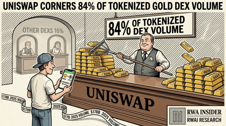Uniswap dominates tokenized gold trading with 84 percent of DEX volume in PAXG and XAUt | RWA Insider