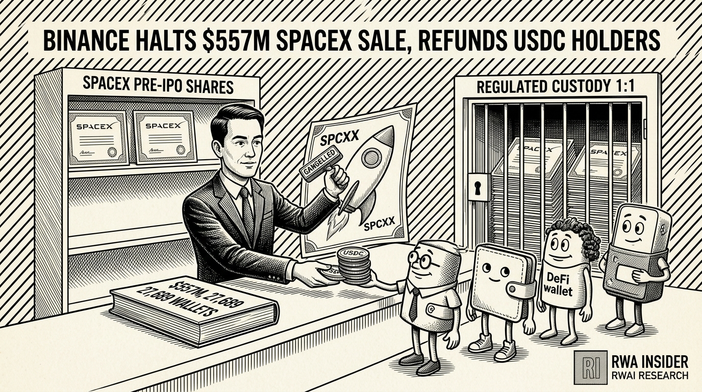 Binance halts SPCXx tokenized SpaceX sale, refunds USDC holders | RWA Insider