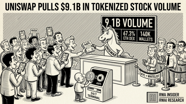 Uniswap becomes the busiest venue for tokenized stocks with $9.1 billion in volume | RWA Insider