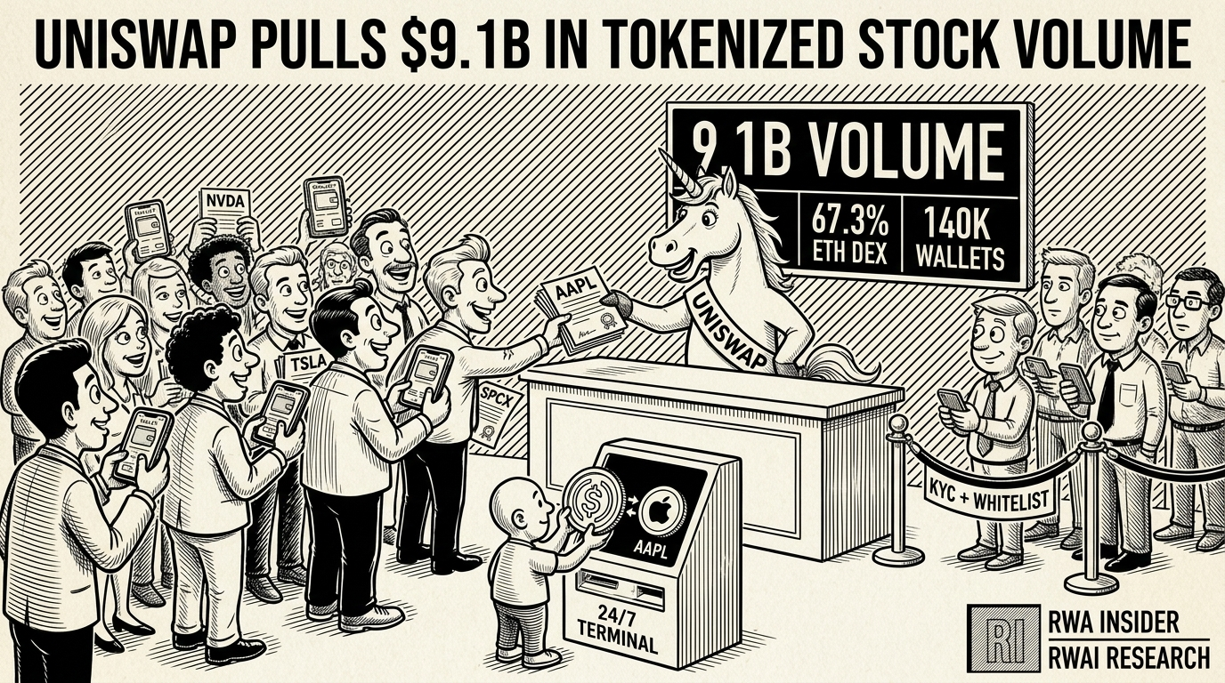 Uniswap becomes the busiest venue for tokenized stocks with $9.1 billion in volume | RWA Insider