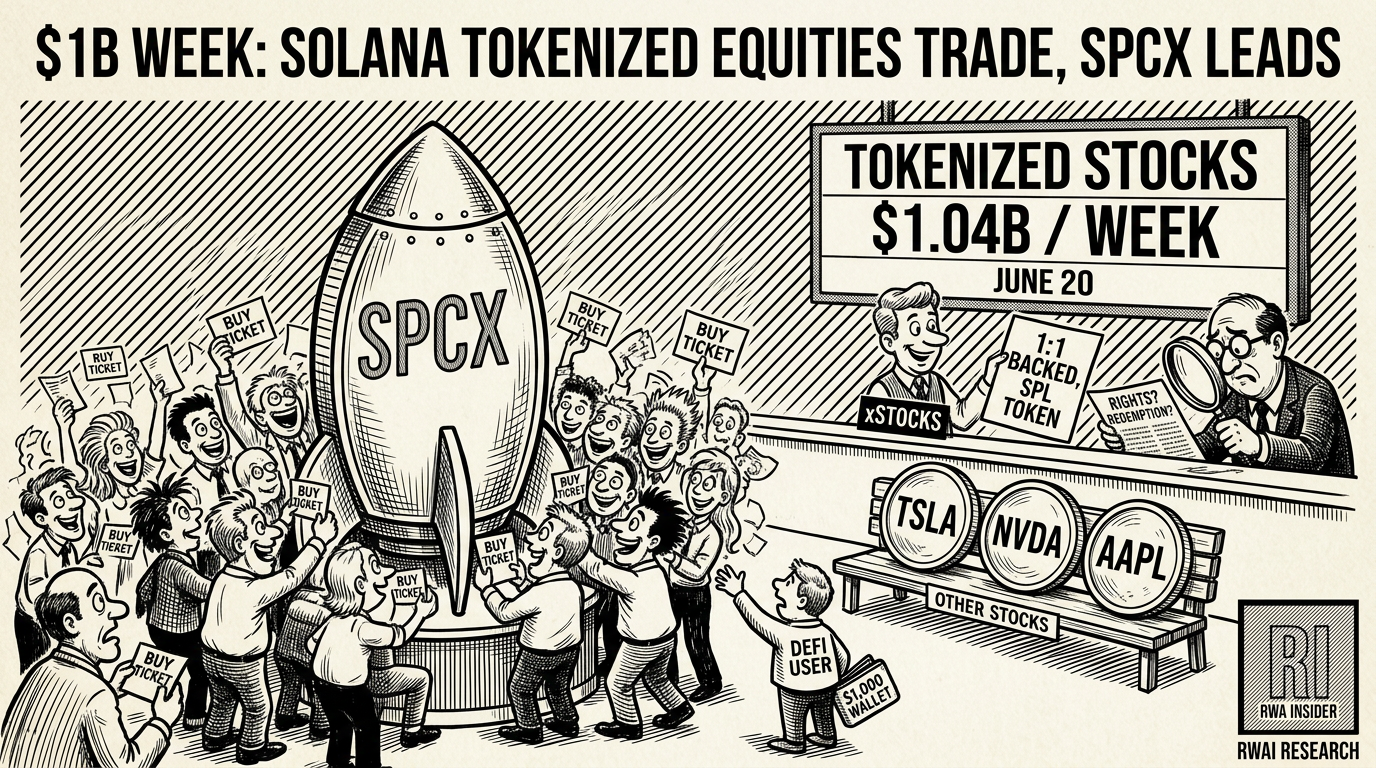 Solana tokenized stocks hit a $1 billion week led by SPCX | RWA Insider