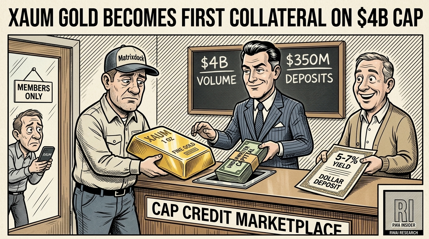 XAUm tokenized gold accepted as first collateral on Cap credit platform | RWA Insider