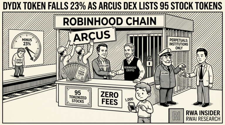 Arcus DEX launches on Robinhood Chain as the DYDX token falls 23 percent | RWA Insider