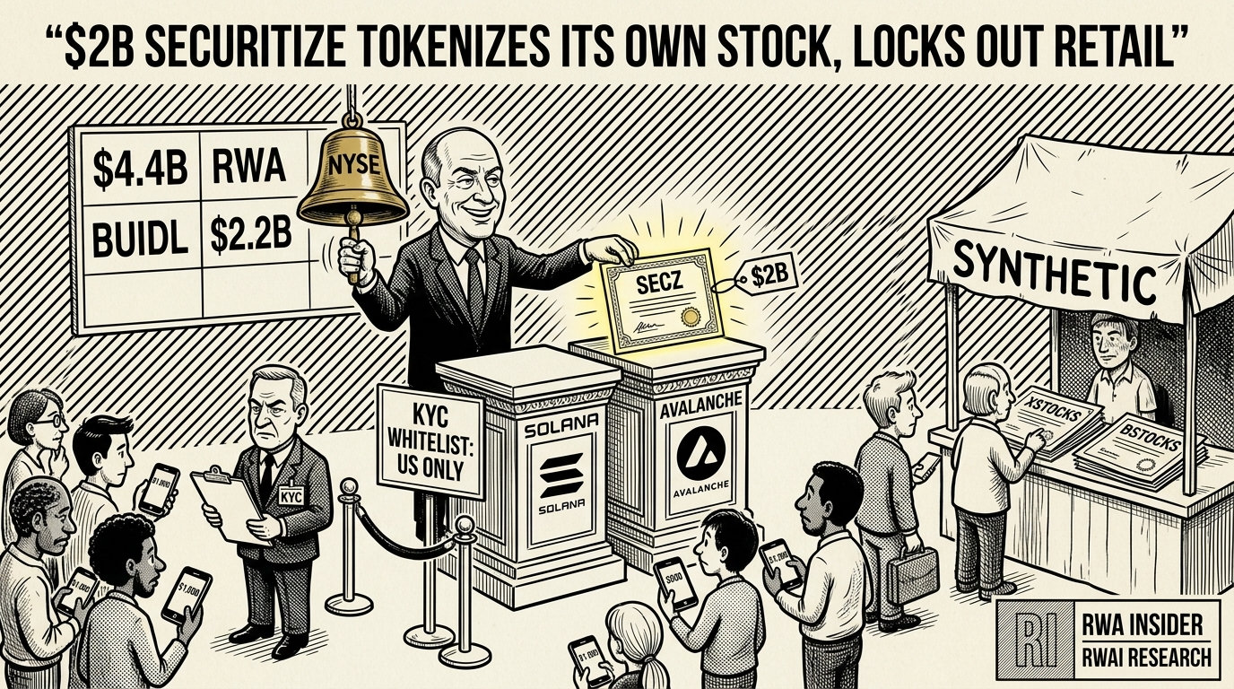Securitize tokenizes its own SECZ stock on Solana as a KYC whitelist locks out retail | RWA Insider