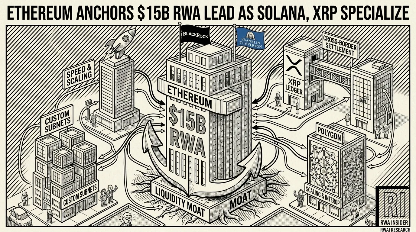 Ethereum Anchors $15B RWA Lead As Solana, XRP Specialize | RWA Insider