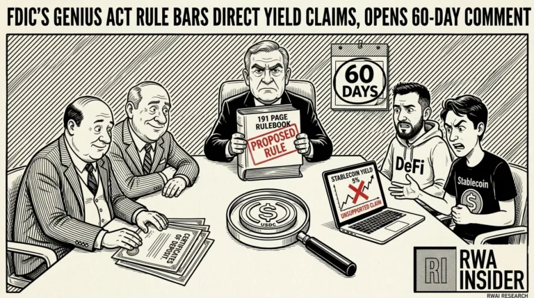 FDIC’s GENIUS Act Rule Bars Direct Yield Claims, Opens 60-Day Comment | RWA Insider