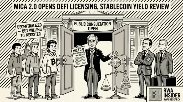 MiCA 2.0 Opens DeFi Licensing, Stablecoin Yield Review | RWA Insider