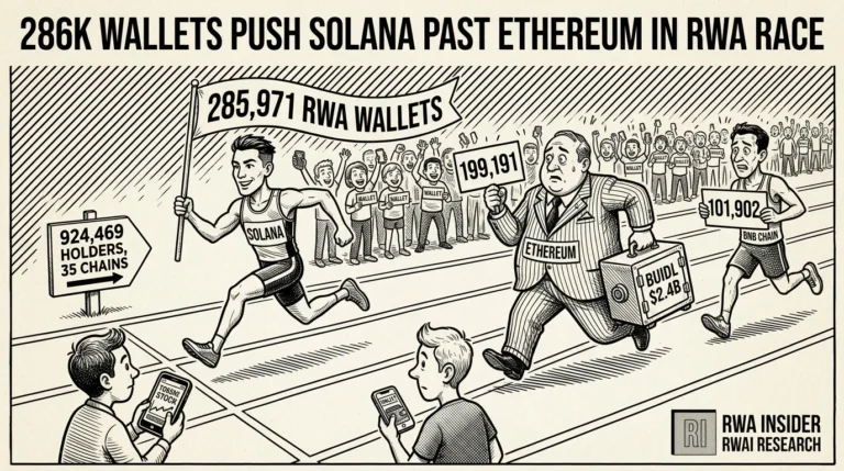 Solana runner leads Ethereum and BNB Chain carrying a 285,971 RWA wallets banner | RWA Insider