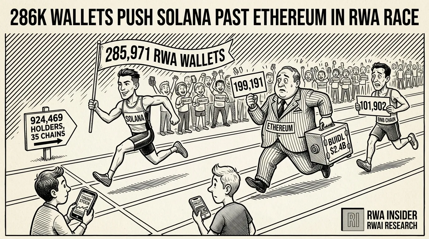 Solana runner leads Ethereum and BNB Chain carrying a 285,971 RWA wallets banner | RWA Insider