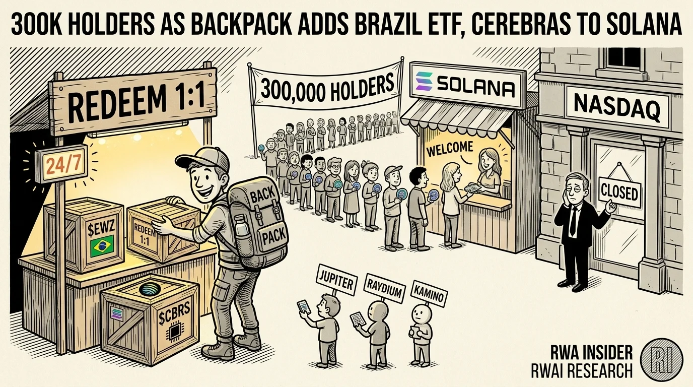 Backpack adds tokenized Brazil ETF and Cerebras stock to Solana as holders pass 300K | RWA Insider