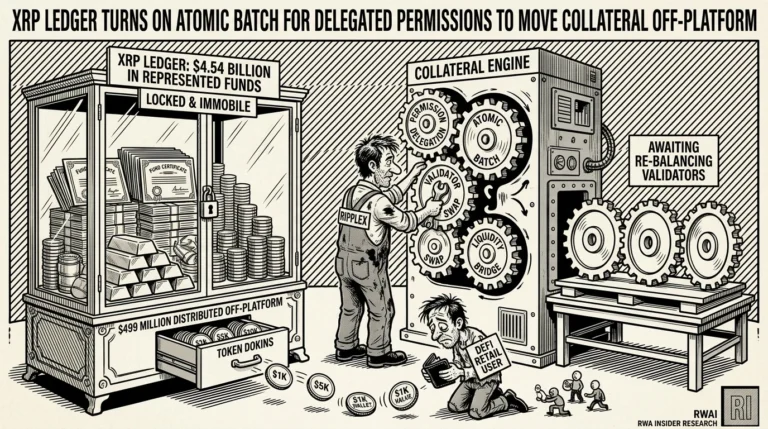 RippleX engineer fits Atomic Batch into an XRP Ledger collateral machine beside a $4.54B RWA display case | RWA Insider