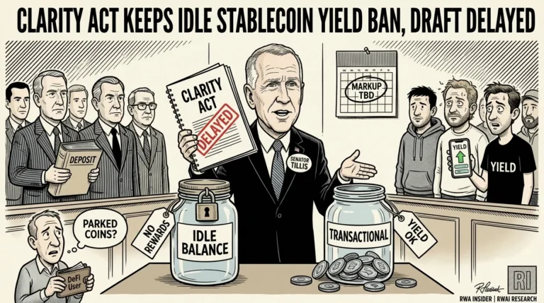 Senator weighs CLARITY Act stablecoin yield ban on idle balances | RWA Insider