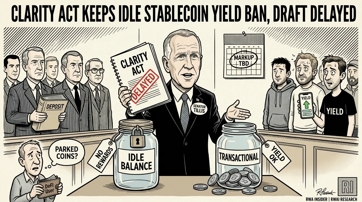 Senator weighs CLARITY Act stablecoin yield ban on idle balances | RWA Insider