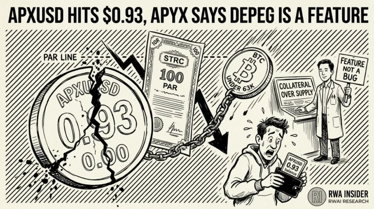 Apyx apxUSD stablecoin depegs to $0.93 on STRC equity risk | RWA Insider