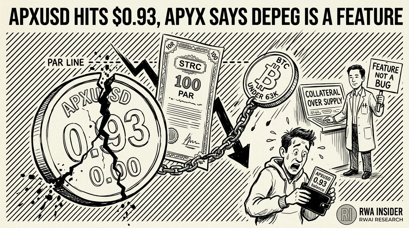 Apyx apxUSD stablecoin depegs to $0.93 on STRC equity risk | RWA Insider