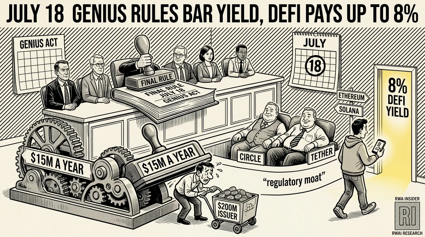 GENIUS Act final rules bar stablecoin yield as DeFi keeps paying up to 8% | RWA Insider