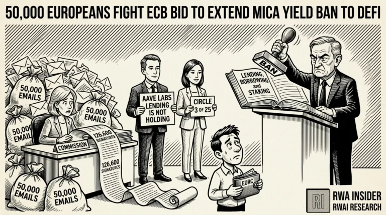 ECB seeks to extend MiCA stablecoin yield ban to DeFi lending as 50,000 push back | RWA Insider