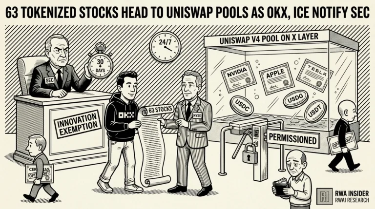OKX and ICE notify the SEC of 63 tokenized stocks for Uniswap v4 pools on X Layer | RWA Insider