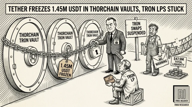 Tether official padlocking four THORChain Tron vaults holding 1.45M USDT as swaps halt | RWA Insider