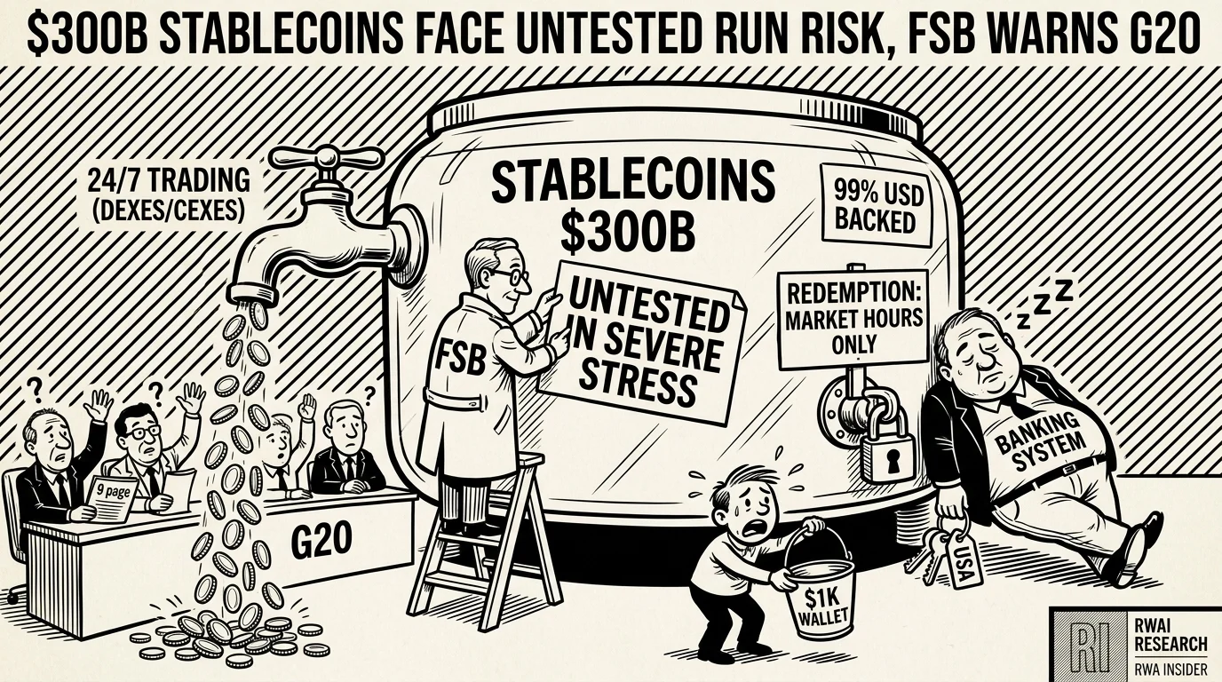 FSB inspector tags a $300B stablecoin tank untested in severe stress as G20 officials watch | RWA Insider