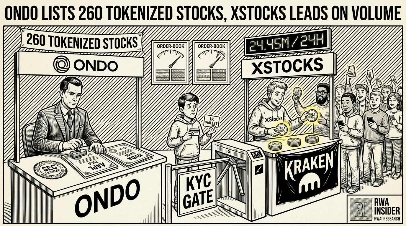 Ondo and xStocks duel over tokenized US stocks as Tesla token volume hits $24.45M on Kraken rails | RWA Insider