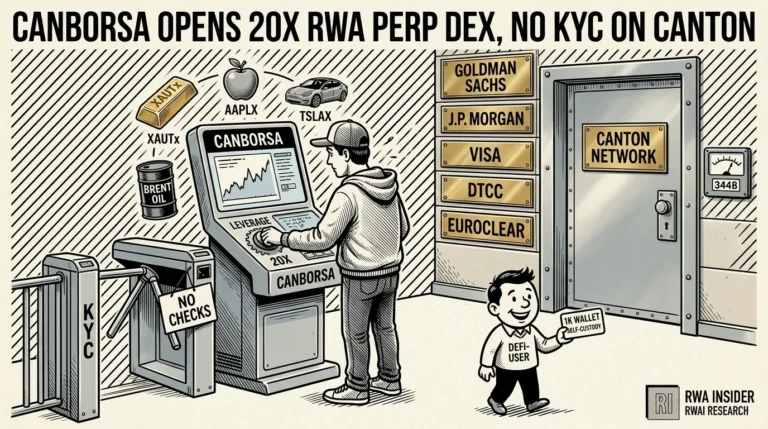 Canborsa opens a no-KYC perpetual RWA DEX on Canton Network with 20x leverage on tokenized stocks and gold | RWA Insider