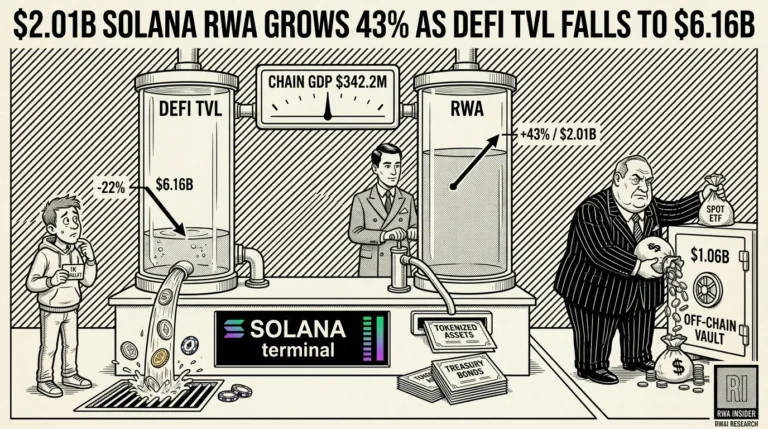 Solana's tokenized asset lane fills to $2.01B as DeFi TVL drains to $6.16B in Q1 2026 | RWA Insider