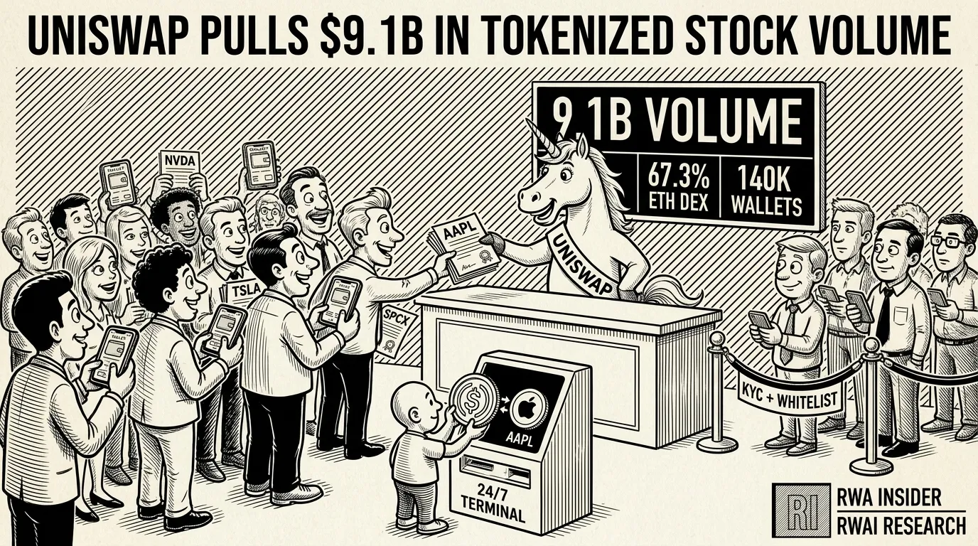 Uniswap becomes the busiest venue for tokenized stocks with $9.1 billion in volume | RWA Insider