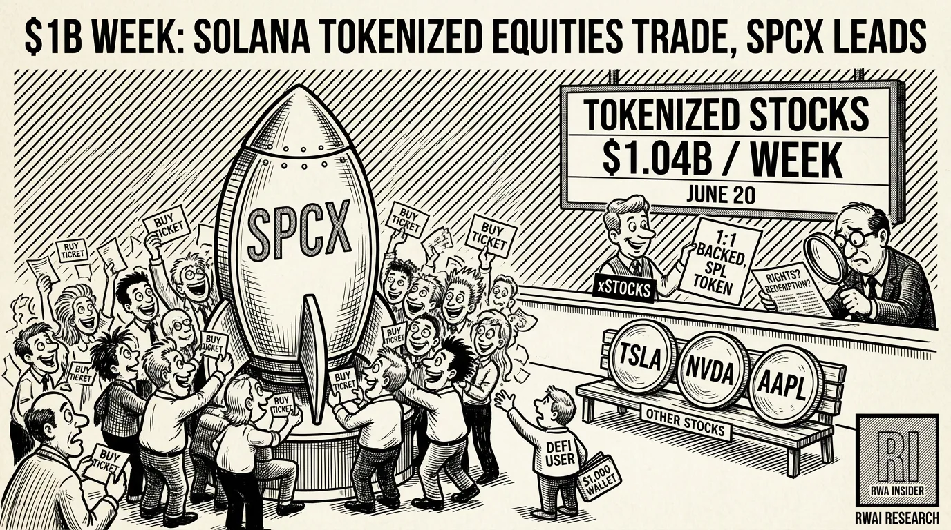 Solana tokenized stocks hit a $1 billion week led by SPCX | RWA Insider