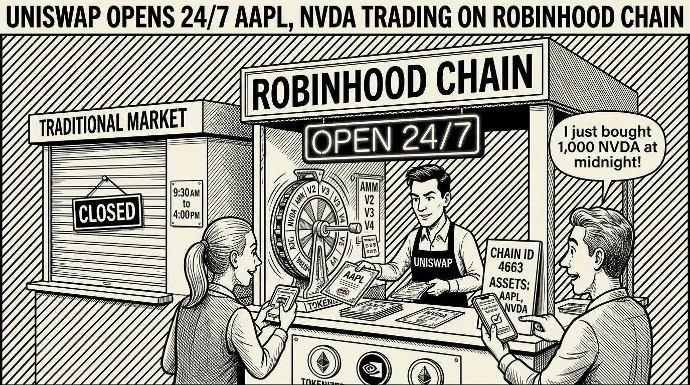 Uniswap becomes the market maker for 24/7 tokenized stock trading on Robinhood Chain | RWA Insider