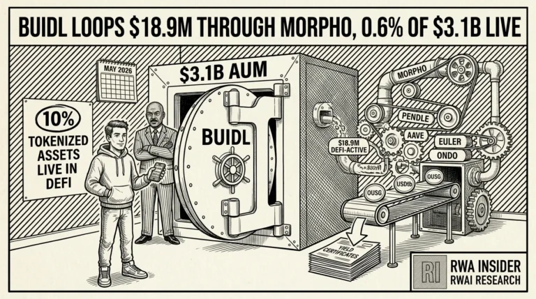 BUIDL fund holds $3.1B AUM with only $18.9M actively looping through Morpho, Pendle, and Aave DeFi protocols | RWA Insider