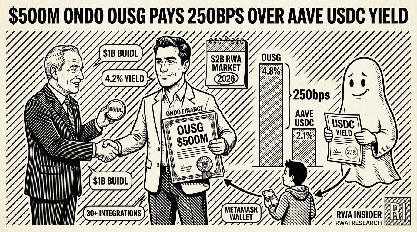 Ondo Finance OUSG crosses 500 million as tokenized US Treasury wrapper pays 250 basis points over Aave USDC yield | RWA Insider