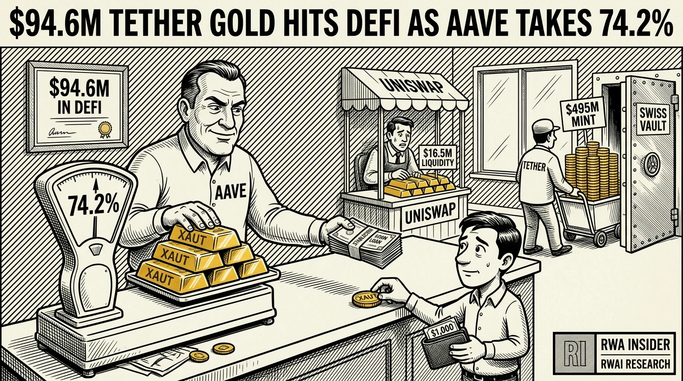 Tether Gold XAUT deposits reach $94.6M in DeFi as Aave takes 74.2% | RWA Insider