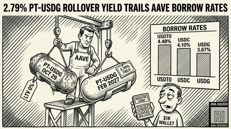 Aave mechanic swaps an expiring PT-USDG capsule for a 2.79% February token as borrow rates tower overhead | RWA Insider